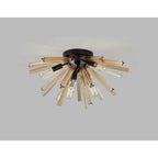 NL88179 Clover 6 Light Ceiling Light Matt Black Champagne Gold