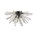 NL88189 Clover 8 Light Ceiling Light Matt Black Clear