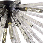 NL88189 Clover 8 Light Ceiling Light Matt Black Clear
