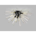 NL88189 Clover 8 Light Ceiling Light Matt Black Clear