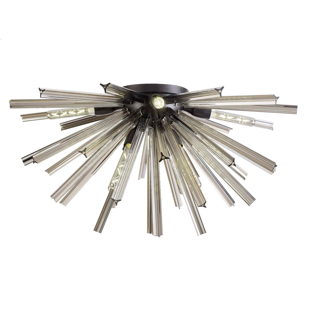 NL88199 Clover 8 Light Ceiling Light Matt Black Smoke