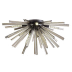 NL88199 Clover 8 Light Ceiling Light Matt Black Smoke