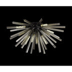 NL88199 Clover 8 Light Ceiling Light Matt Black Smoke