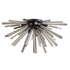 NL88199 Clover 8 Light Ceiling Light Matt Black Smoke