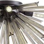 NL88199 Clover 8 Light Ceiling Light Matt Black Smoke