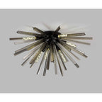 NL88199 Clover 8 Light Ceiling Light Matt Black Smoke