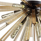 NL88209 Clover 8 Light Ceiling Light Matt Black Champagne Gold