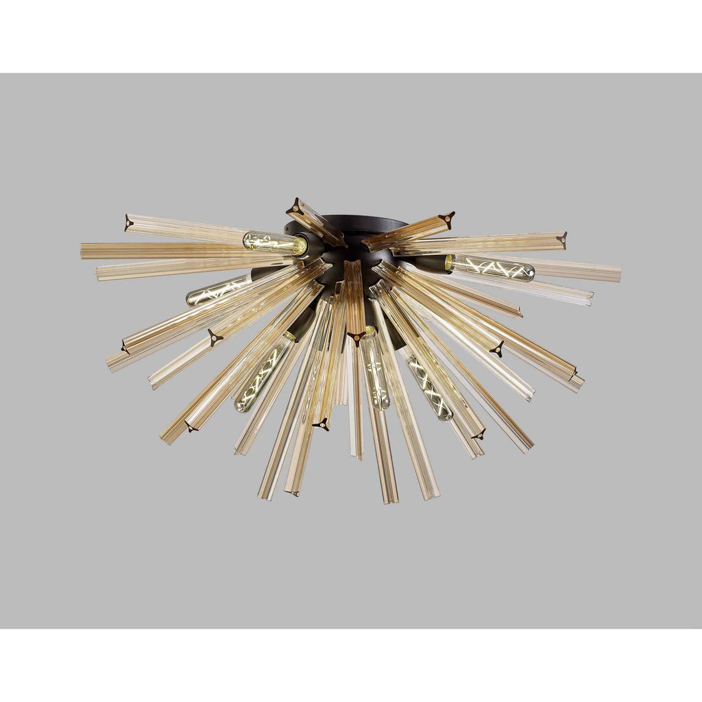 NL88209 Clover 8 Light Ceiling Light Matt Black Champagne Gold