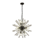 NL88219 Clover 10 Light Round Pendant Matt Black Clear