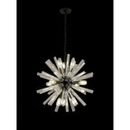 NL88219 Clover 10 Light Round Pendant Matt Black Clear