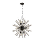 NL88219 Clover 10 Light Round Pendant Matt Black Clear