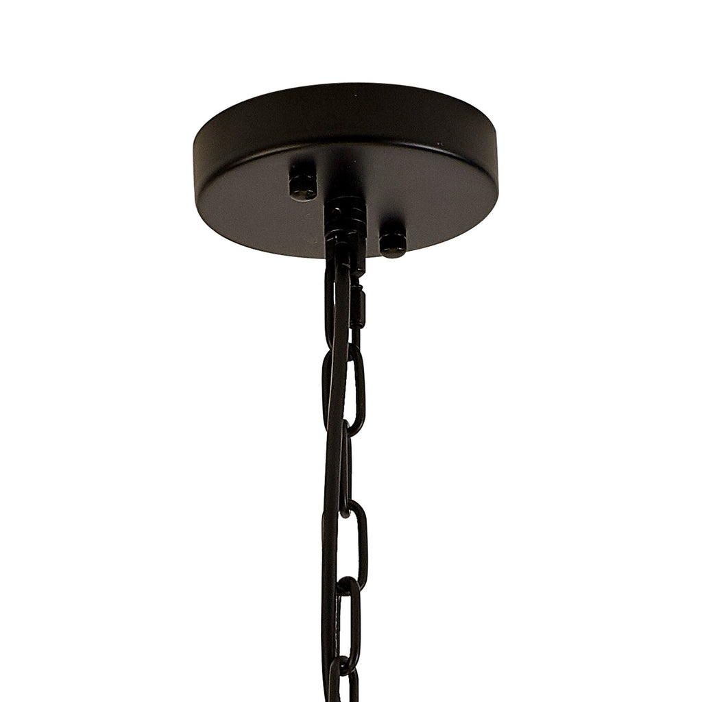 NL88219 Clover 10 Light Round Pendant Matt Black Clear