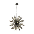 NL88229 Clover 10 Light Round Pendant Matt Black Smoke