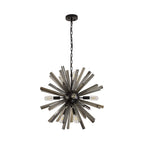 NL88229 Clover 10 Light Round Pendant Matt Black Smoke