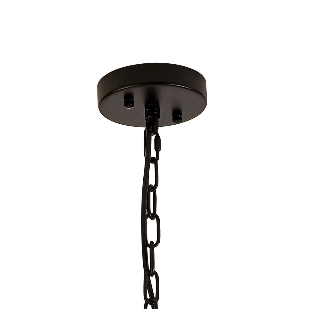 NL88229 Clover 10 Light Round Pendant Matt Black Smoke