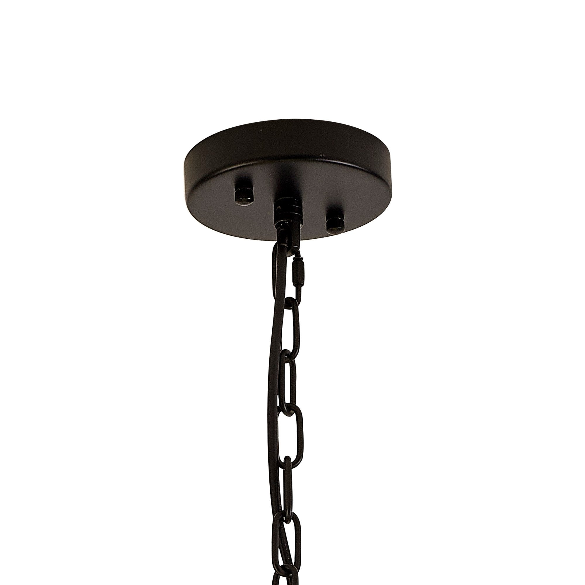 NL88229 Clover 10 Light Round Pendant Matt Black Smoke