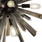 NL88229 Clover 10 Light Round Pendant Matt Black Smoke