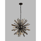 NL88229 Clover 10 Light Round Pendant Matt Black Smoke