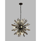 NL88229 Clover 10 Light Round Pendant Matt Black Smoke