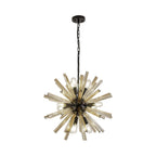 NL88239 Clover 10 Light Round Pendant Matt Black Champagne Gold