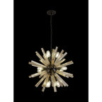 NL88239 Clover 10 Light Round Pendant Matt Black Champagne Gold