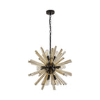 NL88239 Clover 10 Light Round Pendant Matt Black Champagne Gold