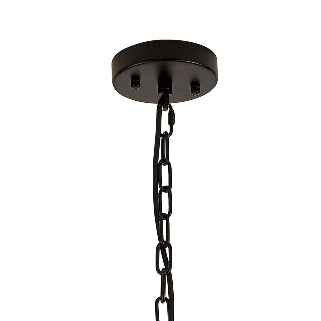 NL88239 Clover 10 Light Round Pendant Matt Black Champagne Gold