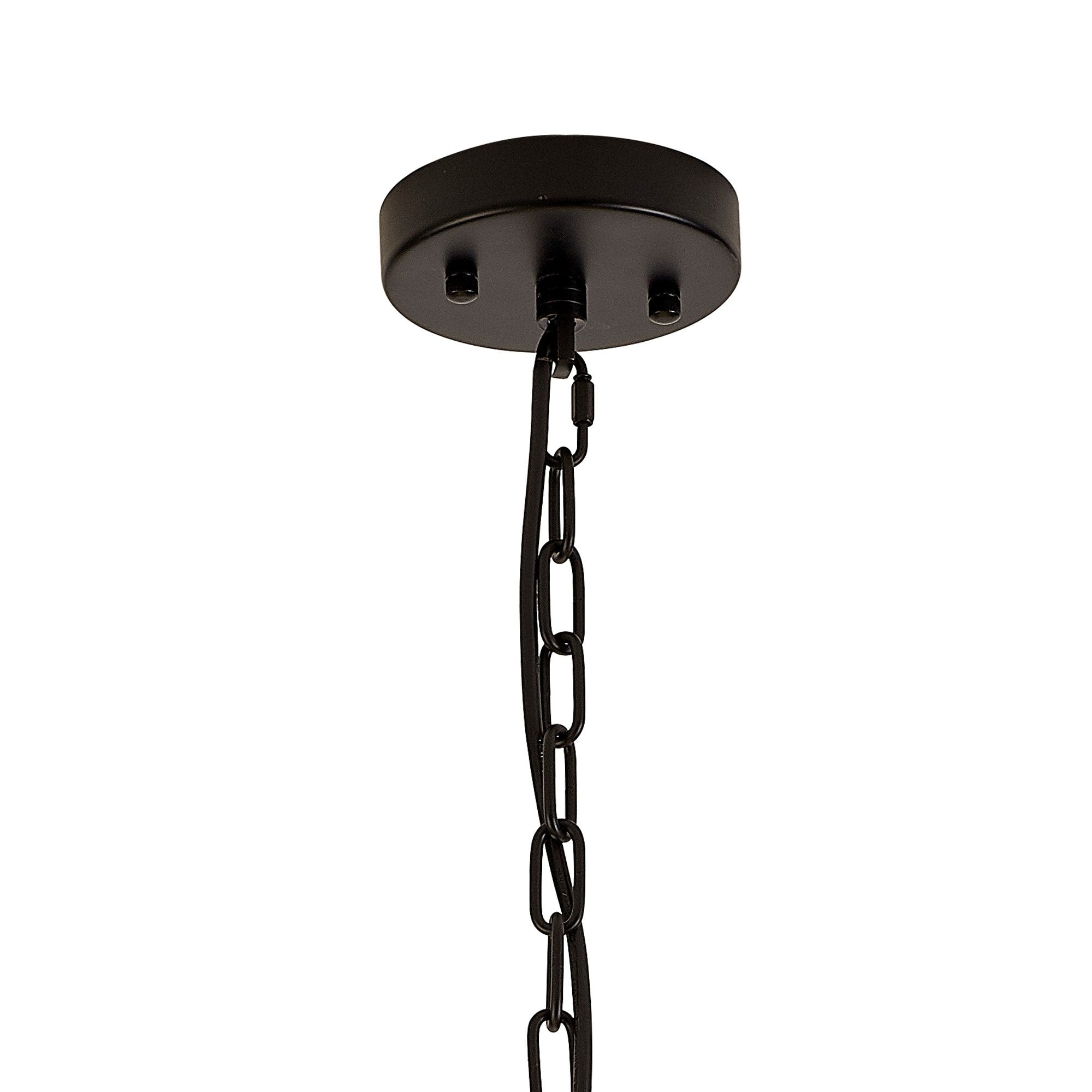 NL88239 Clover 10 Light Round Pendant Matt Black Champagne Gold