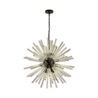 NL88249 Clover 16 Light Round Pendant Matt Black Clear