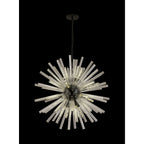 NL88249 Clover 16 Light Round Pendant Matt Black Clear