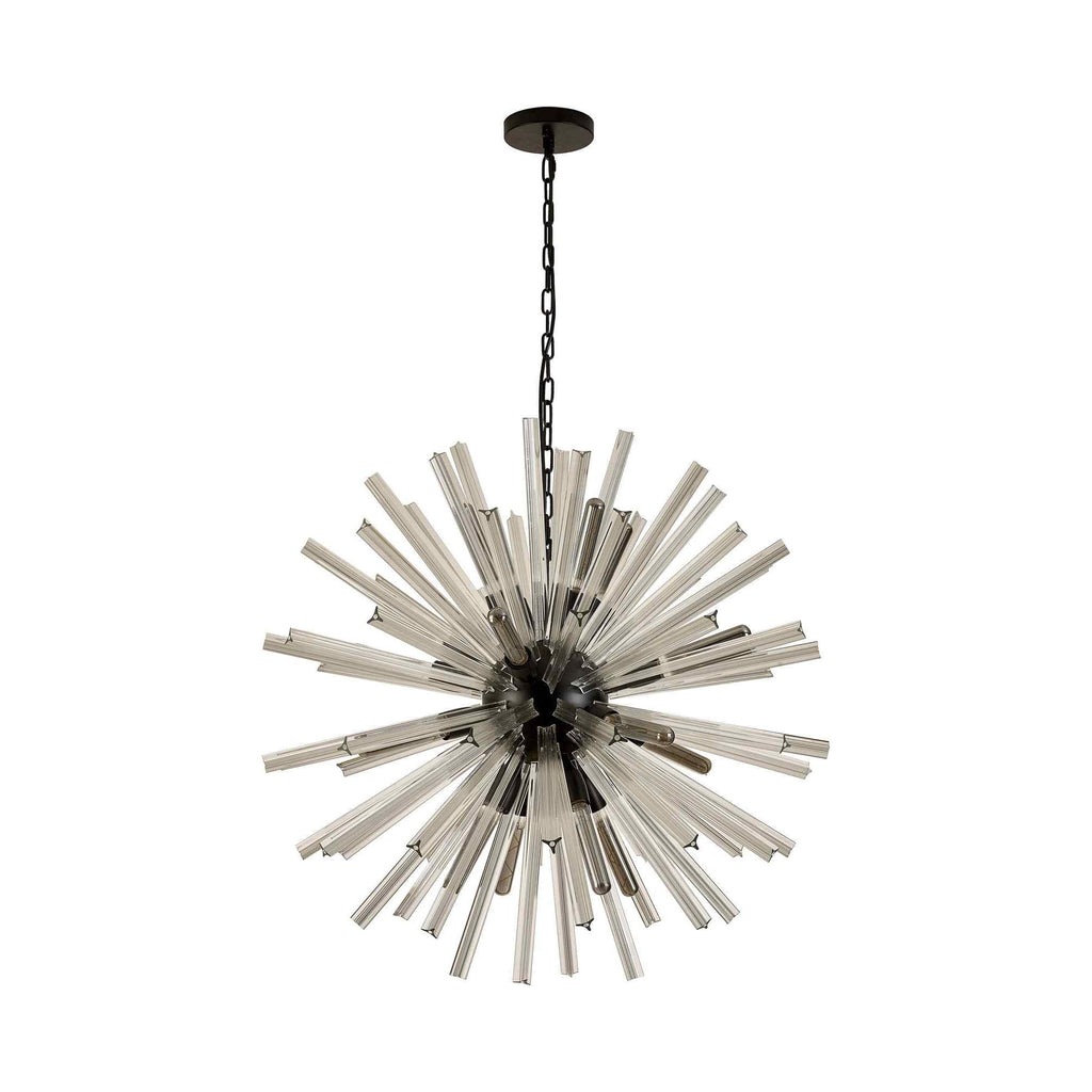 NL88249 Clover 16 Light Round Pendant Matt Black Clear