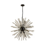 NL88249 Clover 16 Light Round Pendant Matt Black Clear