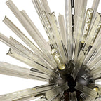 NL88249 Clover 16 Light Round Pendant Matt Black Clear