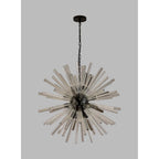 NL88249 Clover 16 Light Round Pendant Matt Black Clear