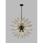 NL88249 Clover 16 Light Round Pendant Matt Black Clear