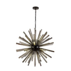 NL88259 Clover 16 Light Round Pendant Matt Black Smoke