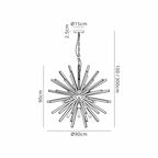 NL88259 Clover 16 Light Round Pendant Matt Black Smoke