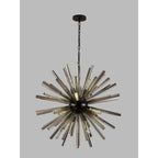 NL88259 Clover 16 Light Round Pendant Matt Black Smoke
