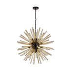 NL88269 Clover 16 Light Round Pendant Matt Black Champagne Gold
