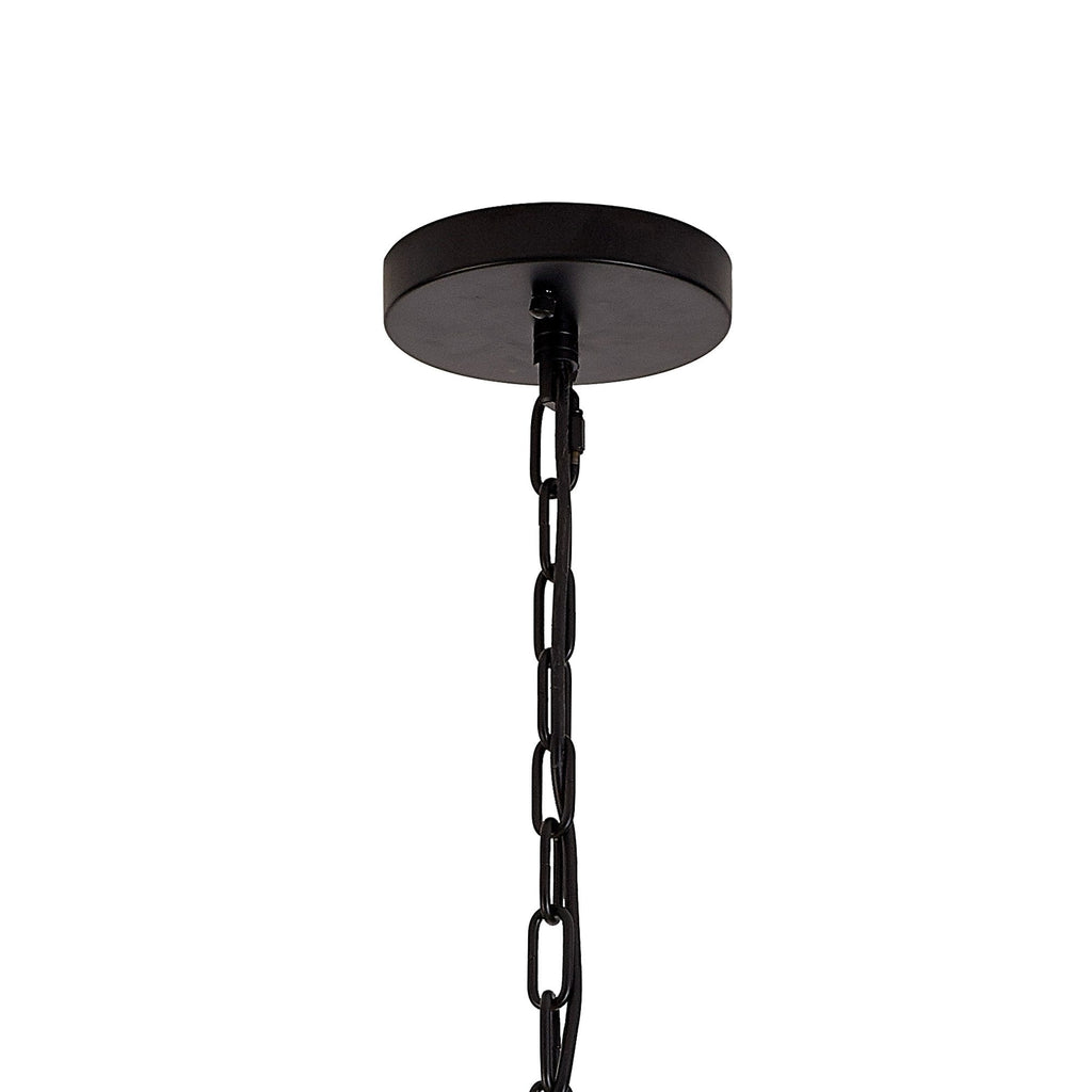 NL88269 Clover 16 Light Round Pendant Matt Black Champagne Gold