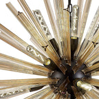 NL88269 Clover 16 Light Round Pendant Matt Black Champagne Gold