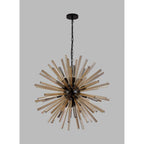 NL88269 Clover 16 Light Round Pendant Matt Black Champagne Gold