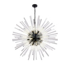 NL88279 Clover 32 Light Round Pendant Matt Black Clear