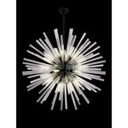 NL88279 Clover 32 Light Round Pendant Matt Black Clear