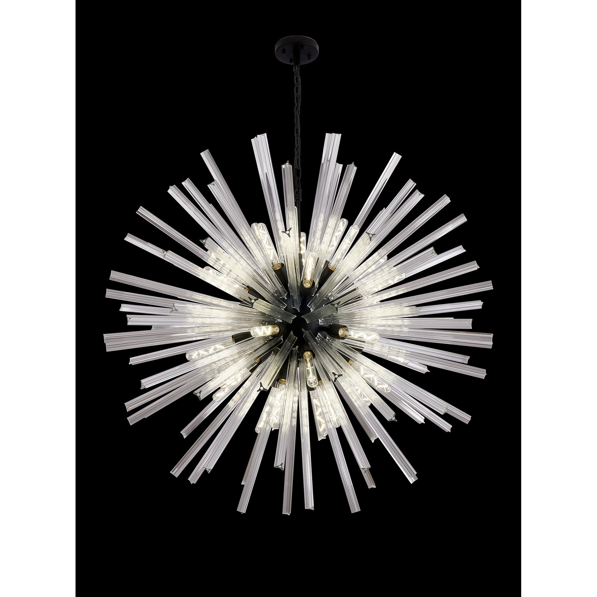 NL88279 Clover 32 Light Round Pendant Matt Black Clear