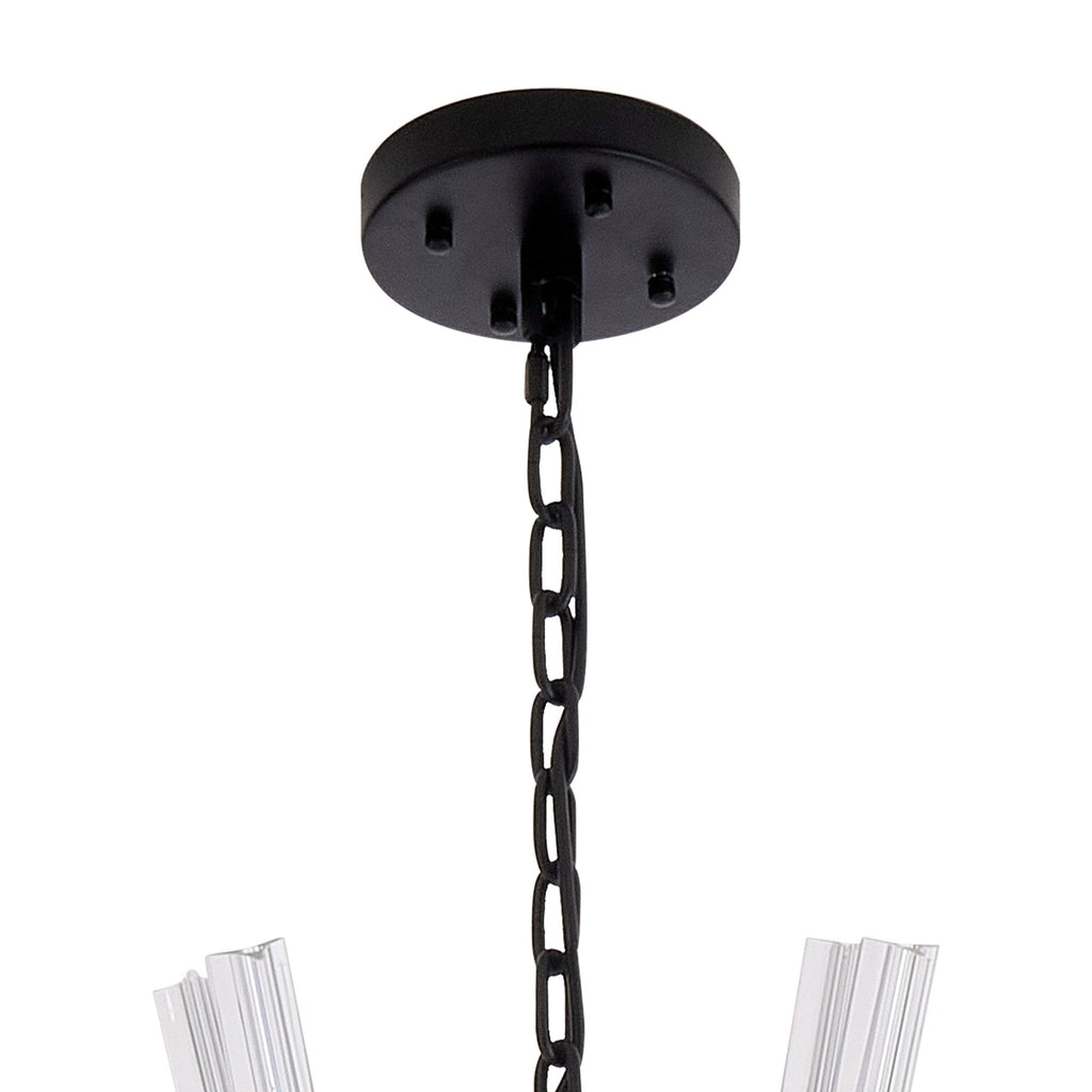 NL88279 Clover 32 Light Round Pendant Matt Black Clear