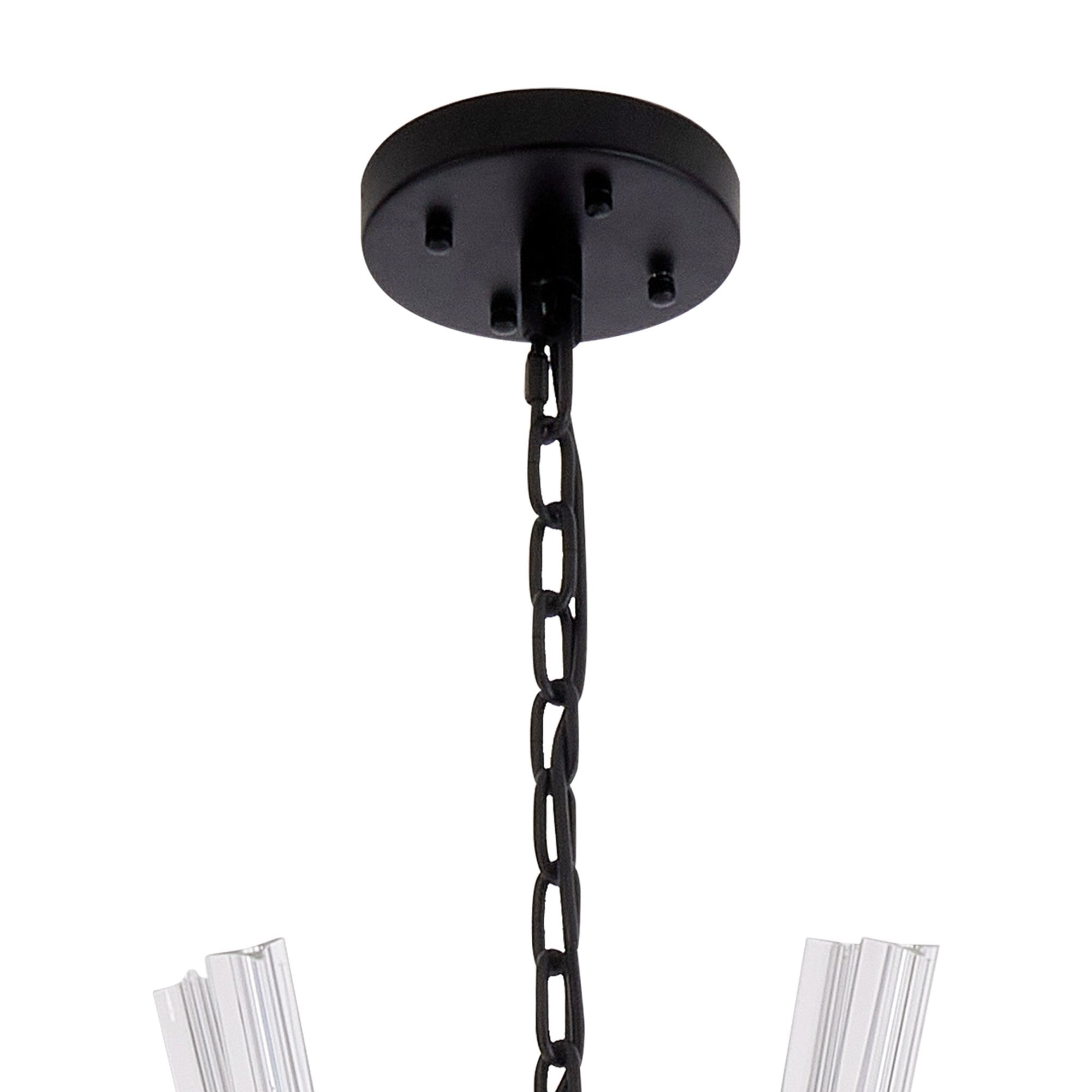 NL88279 Clover 32 Light Round Pendant Matt Black Clear