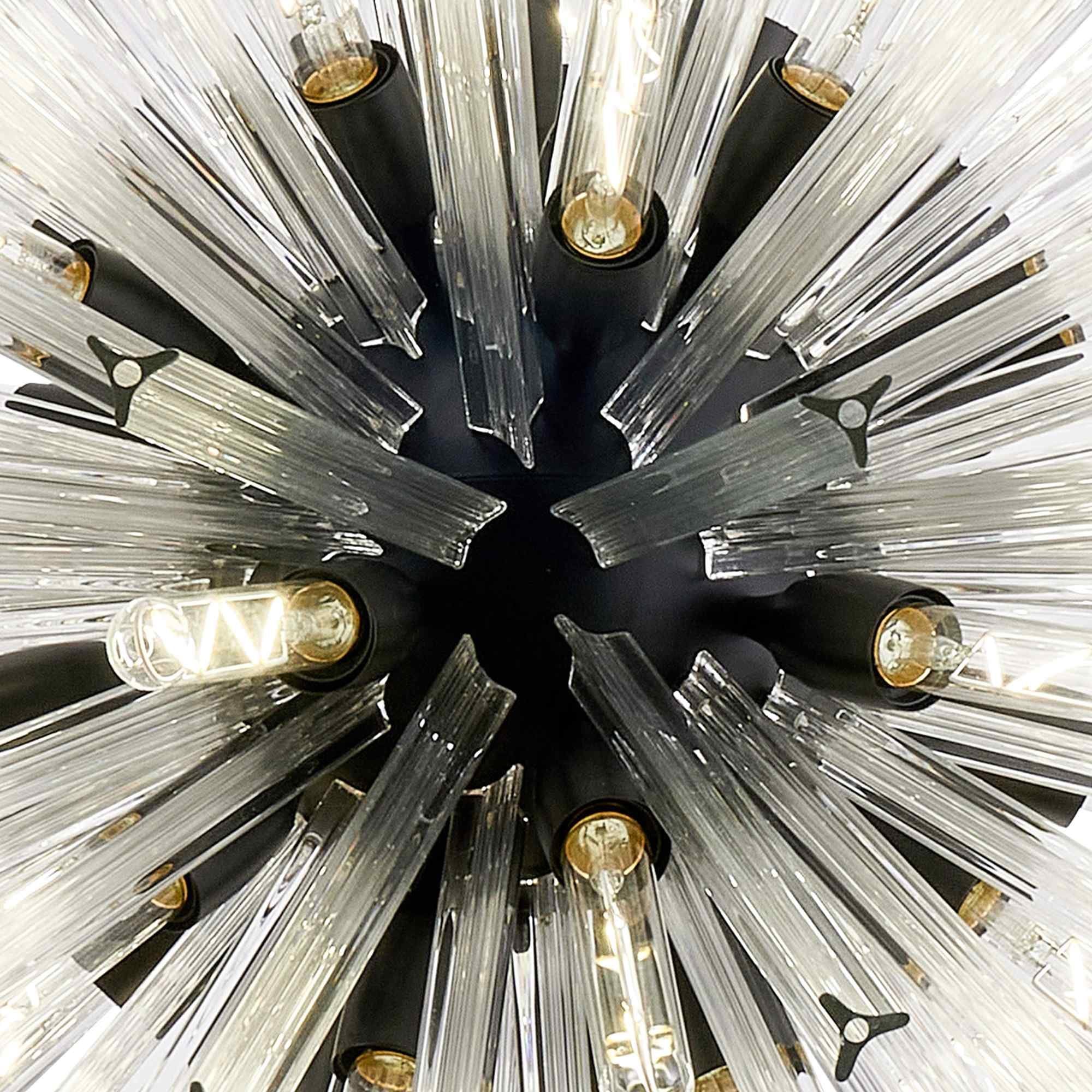 NL88279 Clover 32 Light Round Pendant Matt Black Clear