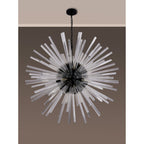 NL88279 Clover 32 Light Round Pendant Matt Black Clear