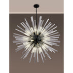 NL88279 Clover 32 Light Round Pendant Matt Black Clear